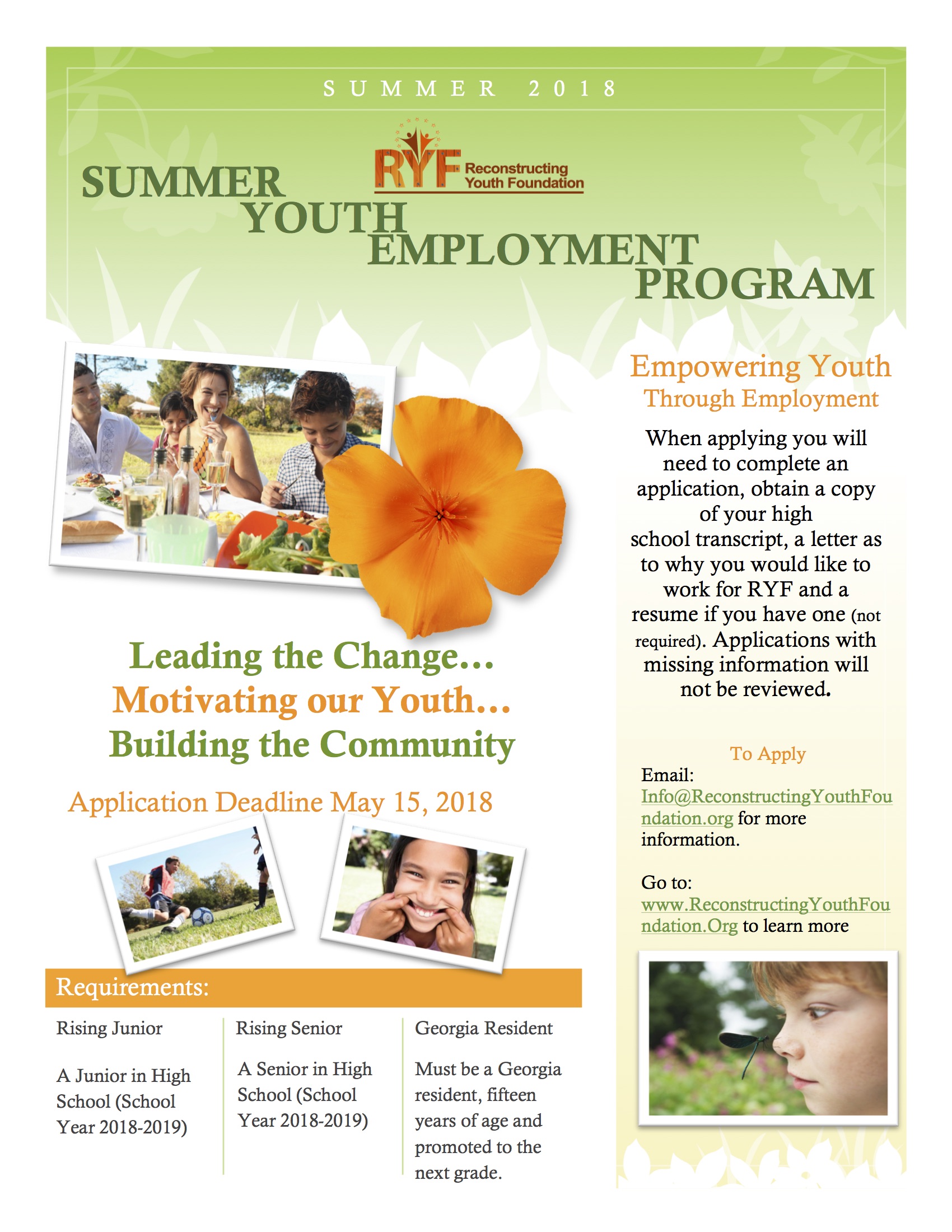 Summer Youth Employment Program Flyer 2025 Irma Allianora